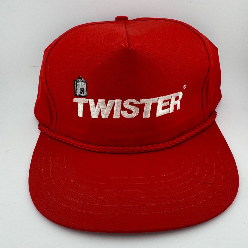 Twister Advertising Mens Snapback Hat OSFM Red Vintage Rope Grain Bin Farm Cap